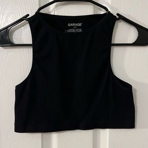 Black Super Cropped Tank Top